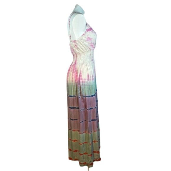 Flowy Boho Tie-dye Maxi Dress (with flaws please read) - Picture 3 of 9